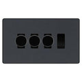 BG Evolve Matt Grey 4 Gang Switch 3x Trailing Edge LED Dimmer 1x Intermediate Custom Grid Switch