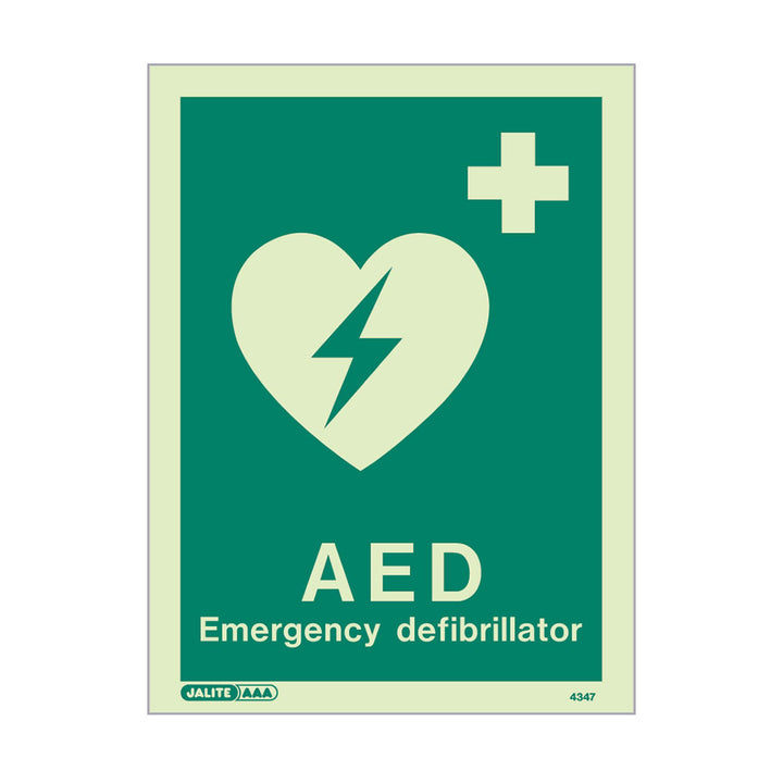 Emergency AED Defibrillator Location Signs