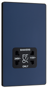BG PCDDB20B Matt Blue Evolve 115-240V Dual Voltage Shaver Socket - Black Insert by British General (BG-PCDDB20B-Shopify-SA_1)