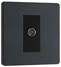 BG Evolve PCDMG60B Matt Grey Co-Axial Socket Outlet - Black Insert