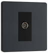 BG Evolve PCDMG60B Matt Grey Co-Axial Socket Outlet - Black Insert by British General (BG-PCDMG60B-Shopify-SA_1)