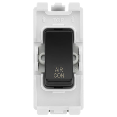 BG Evolve Black RRACPCDB 20 Amp Double Pole Appliance Grid Switch Labelled Air Conditioning by British General (BG-RRACPCDB+RPCDB30)