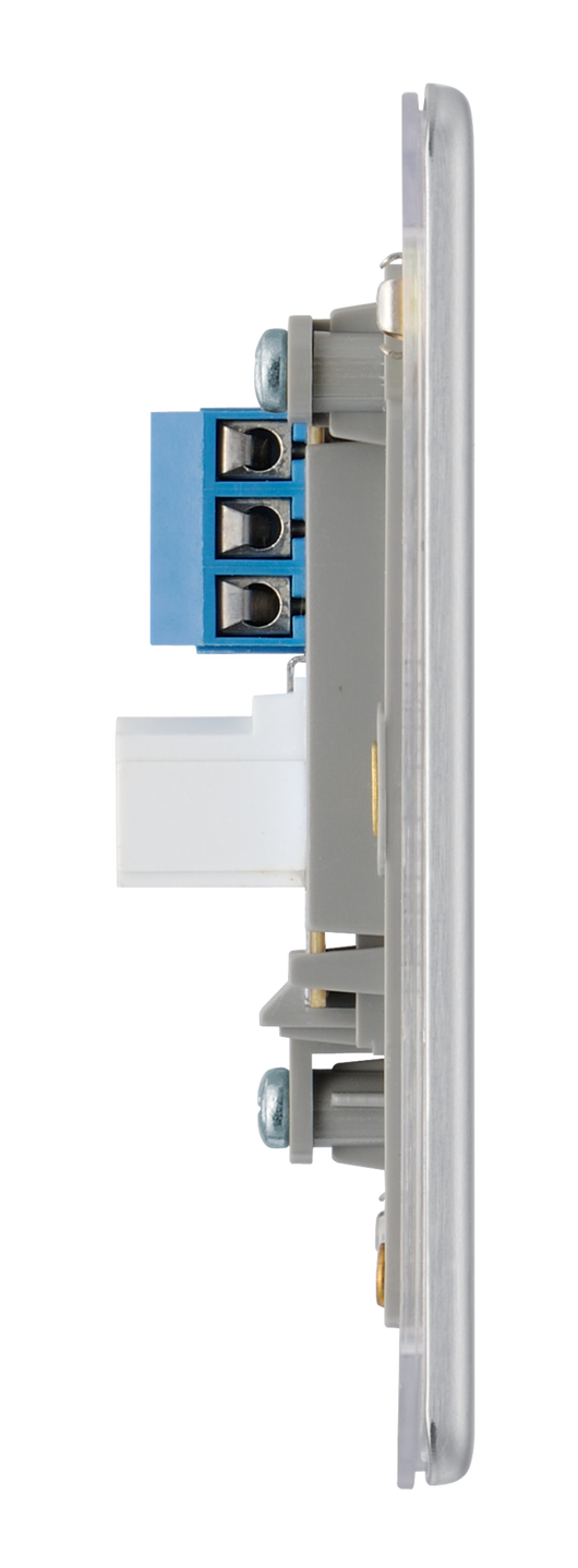 FBSBTS1 Side - is Secondary telephone socket from British General uses a screw terminal connection and should be used for an additional telephone point which feeds from the master telephone socket.