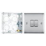 BG Nexus Brushed Steel 20A 16AX 2 Way Double Light Switch NBS42 with 25mm Steel Back Box by British General (BG-NBS42+HGS02)