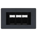 BG Evolve Matt Grey 3 Gang RJ45 Cat5e Data Socket Black Inserts