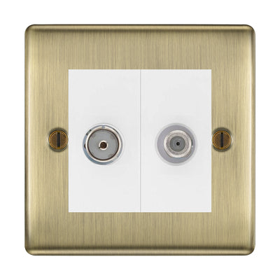 BG Nexus Metal Antique Brass TV & Satellite Socket NAB65W by British General (BG-NAB65W)