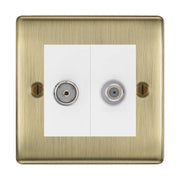 BG Nexus Metal Antique Brass TV & Satellite Socket NAB65W by British General (BG-NAB65W)