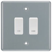 BG Metal Clad 2 Gang Custom Labelled Appliance Grid Switch Panel