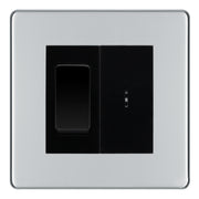 BG Screwless Polished Chrome 2 Way Single Pole Key Switch with 2 Way Single Pole Switch, Key Included - Black Insert