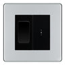 BG Screwless Polished Chrome 2 Way Single Pole Key Switch with 2 Way Single Pole Switch, Key Included - Black Insert