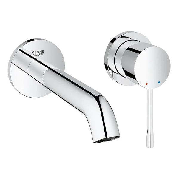 Grohe ESSENCE New 2 Tap Hole; Basin Mixer Tap; M-Size; Wall Mounted; Trim Set Only; Chrome - 19408001