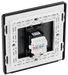 PCDMBRJ451B Back - This Evolve Matt Black RJ45 ethernet socket from British General uses an IDC terminal connection and is ideal for home and office, providing a networking outlet with ID window for identification. The Cat6 outlet supports data transfer speeds of up to 10Gbps at 250 MHz up to 164 feet.