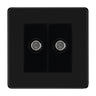 BG Screwless Matt Black Double Satellite Socket FFB642B by British General (BG-FFB642B)