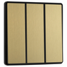 BG Evolve Satin Brass 3 Gang 2-Way 20A Edge to Edge Rocker Light Switch | PCDSB43EB by British General (BG-PCDSB43EB)