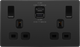BG Evolve PCDBC22UAC22B 13A Double Switched Socket + USB A+C (22W) - Black Chrome