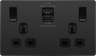 BG Evolve PCDBC22UAC22B 13A Double Switched Socket + USB A+C (22W) - Black Chrome by BG Evolve (BG-PCDBC22UAC22B-Shopify-SA_1)