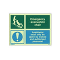 Evacuation Chair Sign
