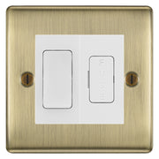 BG Nexus Metal Antique Brass 20A Double Pole Switch & 13A Fused Spur Plate | White Insert