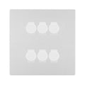 BG Evolve Brushed Steel 6 Gang Trailing Edge LED Dimmer Light Switch 2 Way Custom Switch
