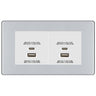 BG Screwless Polished Chrome 4G Faceplate with 45W USB A+C Charger Modules - White Insert by British General (BG-FPCEMR4+EMUSBAC45W)