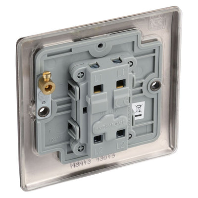 BG Nexus Metal Black Nickel 20A 16AX Intermediate Light Switch NBN13 with 35mm Steel Back Box