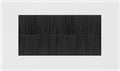 BG Nexus White Double 4 Gang Brush Cable Entry Wall Plate | Black Insert