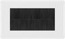 BG Nexus White Double 4 Gang Brush Cable Entry Wall Plate | Black Insert by British General (BG-8EMR4+EMFO)