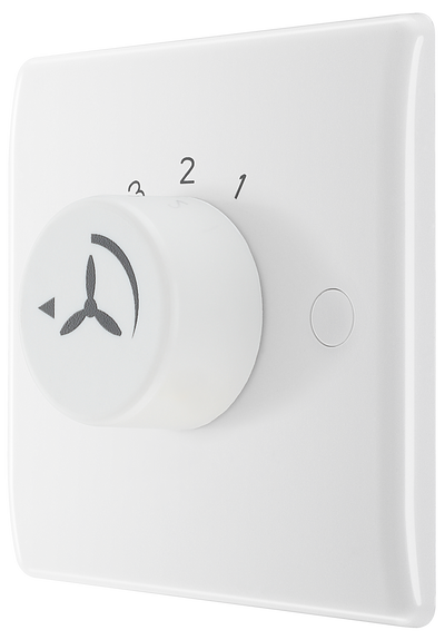 BG 887 Moulded Round Edge | White | 1 Gang 100W 1 Way 4 Speed Rotary Fan Controller by British General (BG-887)
