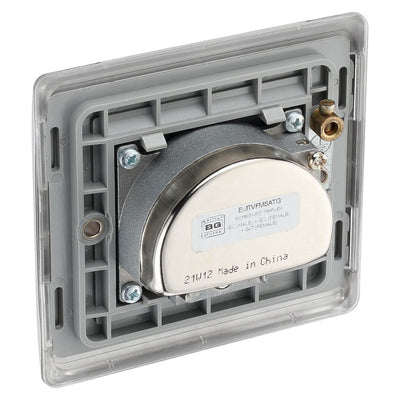 BG Nexus Brushed Steel Triplex TV/FM/Sat Socket NBS67 with 35mm Steel Back Box