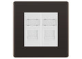 BG Screwless Black Nickel 2 Gang RJ45 Data Socket FBNRJ452W White Inserts