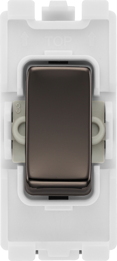 BG RBN12 Nexus Grid Black Nickel 20A 20AX 2 Way 1 Pole Switch Module