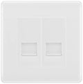 BG White Moulded Double RJ11 Telephone Socket NWMRJ112 - White Insert