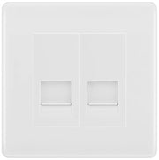 BG White Moulded Double RJ11 Telephone Socket NWMRJ112 - White Insert by British General (BG-NWMRJ112W)