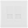 BG White Moulded Double RJ11 Telephone Socket NWMRJ112 - White Insert by British General (BG-NWMRJ112W)