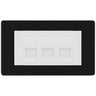 BG Screwless Matt Black 3 Gang IDC Secondary Telephone Socket - White Insert by British General (BG-FFBBTS3W)