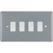 BG Metal Clad 4 Gang Light Switch in Double Format Custom Grid