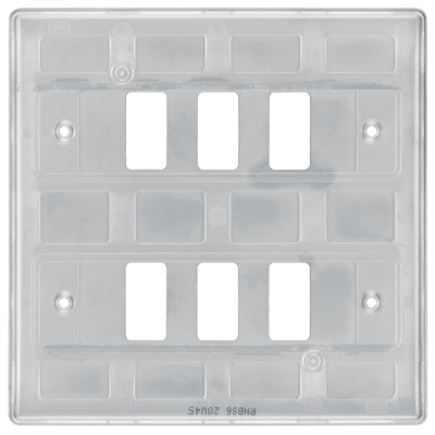 BG RNBS6 Nexus Grid Brushed Steel 6 Module Front Plate