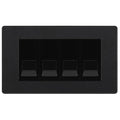 BG Evolve Matt Black 4 Gang IDC Secondary Telephone Socket - Black Insert