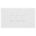 BG White 3 Gang Trailing Edge LED Dimmer Light Switch 2 Way Custom Switch