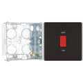 BG Screwless Black Nickel 45A DP Single Plate + Neon FBN74 with 35mm Steel Back Box