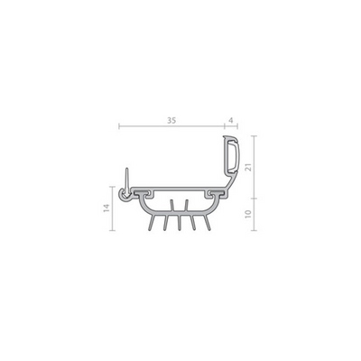 Door Bottom Seal - RP4T (2000mm) by Astroflame (Astro-ADRP4T/2000)
