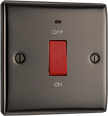 BG NBN74 Nexus Metal Black Nickel 45A 2 Pole Neon Cooker Switch