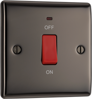 BG NBN74 Nexus Metal Black Nickel 45A 2 Pole Neon Cooker Switch by British General (BG-NBN74-Shopify-SA_1)