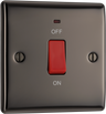 BG NBN74 Nexus Metal Black Nickel 45A 2 Pole Neon Cooker Switch by British General (BG-NBN74-Shopify-SA_1)