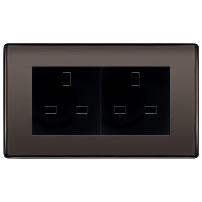 BG Nexus Black Nickel 4 Gang 13A Unswitched Socket - NBN4GUSSB by British General (BG-NBN4GUSSB)