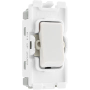BG R14 Nexus Grid White 20A 20AX 1 Way 1 Pole Retractive PRESS Switch Module by British General (BG-R14)