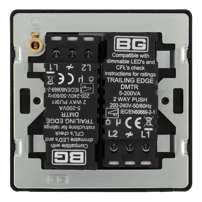 BG Evolve PCDCP82B Polished Copper 2 Gang 200W Intelligent Trailing Edge Dimmer Switch - Black Insert