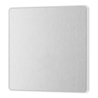 BG Evolve Brushed Steel Single Blank Plate PCDBS94W with 35mm Steel Back Box