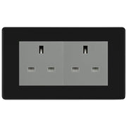 BG Screwless Matt Black 4 Gang 13A Unswitched Socket -FFB4GUSSG by British General (BG-FFB4GUSSG)