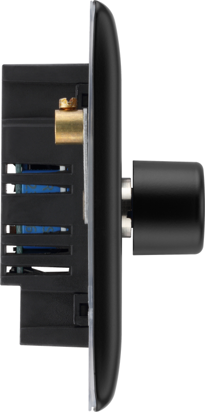 BG NFB81 Nexus Metal Matt Black 1 Gang 200W 2 Way Push On-Off Intelligent LED Dimmer Switch